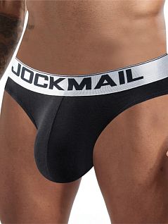 Эластичные брифы из хлопка черного цвета JOCKMAIL RTJM2029-2